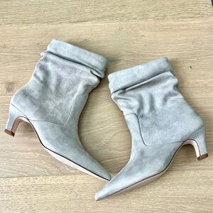 Jessica Simpson Tan/Light Gray Heeled Suede Boots